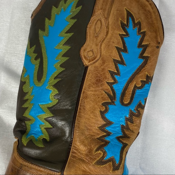 Old West size 8.5 custom painted western boots - Picture 4 of 12